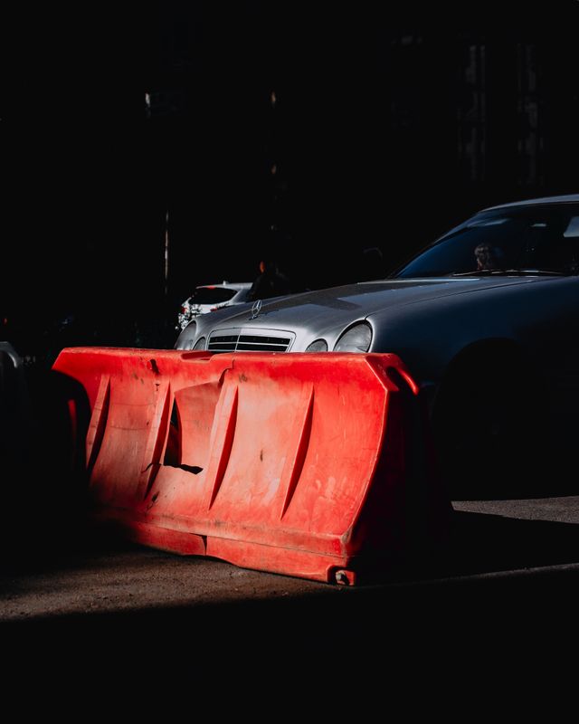 Car arriving at the gate barrier